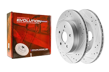 Задний тормозной диск Evolution с перфорацией и насечками в покрытии GEOMET для Subaru Legacy, Outback, WRX