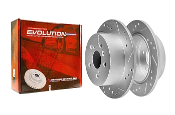 Задний тормозной диск Evolution с перфорацией и насечками в покрытии GEOMET для Lexus ES V, VI, Toyota Camry (XV50)