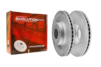 Передний тормозной диск Evolution с перфорацией и насечками, в покрытии GEOMET для BMW X3 (E83), X5 (E53)
