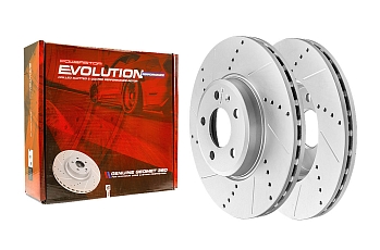 Передний тормозной диск Evolution с перфорацией и насечками в покрытии GEOMET для Audi A4 (B8), A5 (8T), Q5 (8R)