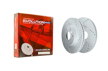 Передний тормозной диск Evolution с перфорацией и насечками в покрытии GEOMET для Cadillac Escalade V, Chevrolet Tahoe V
