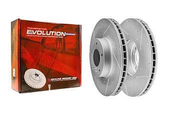 Передний тормозной диск Evolution с перфорацией и насечками, в покрытии GEOMET для BMW X5 4.4I E53
