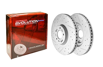 Передний тормозной диск Evolution с перфорацией и насечками в покрытии GEOMET для Hyundai Palisade 2018+, Kia Sorento 2018+