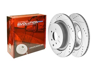 Задний тормозной диск Evolution с перфорацией и насечками в покрытии GEOMET для Nissan SKYLINE HNV37