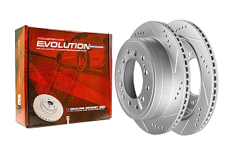 Задний тормозной диск Evolution с перфорацией и насечками в покрытии GEOMET для Lexus GX, Toyota Hilux, Land Cruiser Prado 120, Sequoia