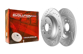 Задний тормозной диск Evolution с перфорацией и насечками в покрытии GEOMET для Volvo S60 II, S80 II, V60 I, V70 III, XC70 II