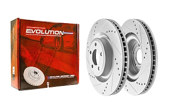 Передний тормозной диск Evolution с перфорацией и насечками в покрытии GEOMET для Ford Explorer 2019+