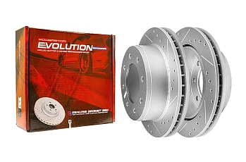 Задний тормозной диск Evolution с перфорацией и насечками, в покрытии GEOMET для Chevrolet Express, Hummer H2