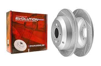 Задний тормозной диск Evolution с перфорацией и насечками, в покрытии GEOMET для Kia Mohave