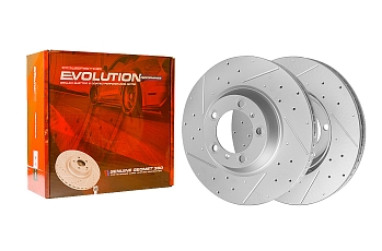 Передний тормозной диск Evolution с перфорацией и насечками в покрытии GEOMET для Porsche Cayenne 2017+