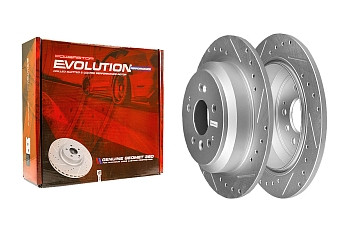 Задний тормозной диск Evolution с перфорацией и насечками, в покрытии GEOMET для Honda Passport, Pilot, Ridgeline
