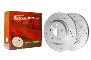 Передний тормозной диск Evolution с перфорацией и насечками в покрытии GEOMET для Toyota WILDLANDER AXAH52L (GAC)