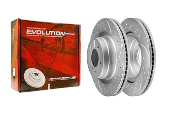 Передний тормозной диск Evolution с перфорацией и насечками, в покрытии GEOMET для Land Rover RANGE ROVER III LM