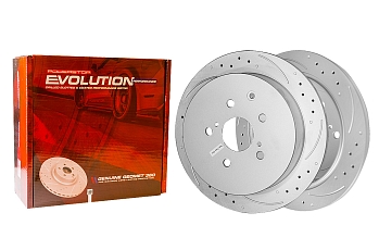 Задний тормозной диск Evolution с перфорацией и насечками в покрытии GEOMET для Lexus RX IV, Toyota Highlander (U50)