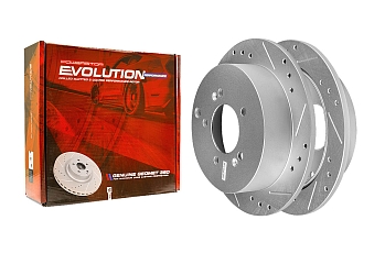 Задний тормозной диск Evolution с перфорацией и насечками в покрытии GEOMET для Hyundai Santa Fe, Tucson, Kia Sportage