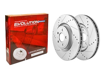 Передний тормозной диск Evolution с перфорацией и насечками в покрытии GEOMET для Dodge DURANGO WD