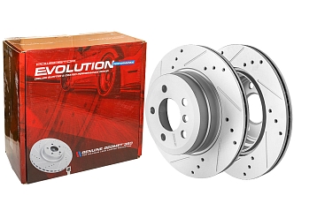 Задний тормозной диск Evolution с перфорацией и насечками в покрытии GEOMET для BMW X5 (E70, F15), X6 (E71, F16)