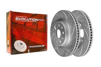 Передний тормозной диск Evolution с перфорацией и насечками, в покрытии GEOMET для Lexus LS 2006-2017