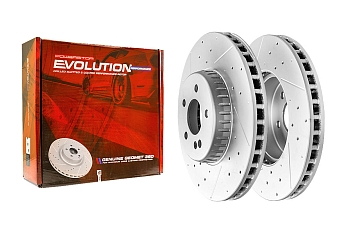 Передний тормозной диск Evolution с перфорацией и насечками в покрытии GEOMET для Mercedes-Benz C-Класс (W205), CLS (C257), E-Класс (W213), GLC (X253/C253)