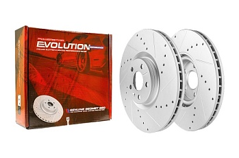 Передний тормозной диск Evolution с перфорацией и насечками в покрытии GEOMET для Volvo C40 539