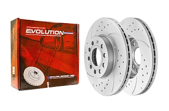 Передний тормозной диск Evolution с перфорацией и насечками в покрытии GEOMET для Audi A3, SEAT Leon, Skoda Octavia, Superb, Yeti, Volkswagen Golf, Jetta, Scirocco