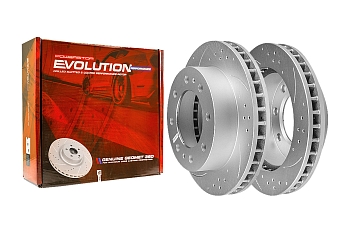 Передний тормозной диск Evolution с перфорацией и насечками в покрытии GEOMET для Chevrolet Express, Hummer H2