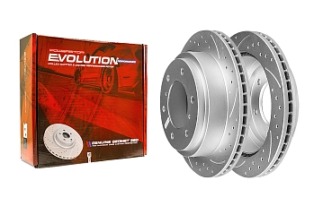 Задний тормозной диск Evolution с перфорацией и насечками, в покрытии GEOMET для Mitsubishi Pajero, Pajero Sport