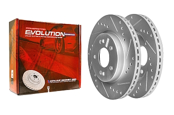 Передний тормозной диск Evolution с перфорацией и насечками, в покрытии GEOMET для Chery Tiggo 4, 4 Pro, 5, Kaiyi X3, OMODA C5