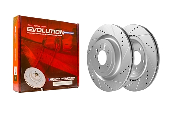Задний тормозной диск Evolution с перфорацией и насечками в покрытии GEOMET для Land Rover Discovery V, Range Rover IV, Range Rover Sport II