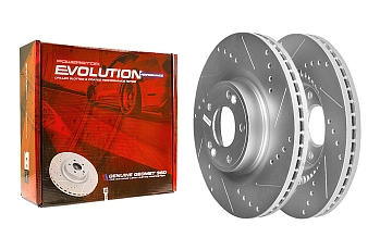 Передний тормозной диск Evolution с перфорацией и насечками, в покрытии GEOMET для Hyundai i30, Kia Ceed, Cerato, Soul