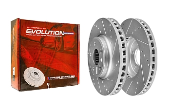 Передний тормозной диск Evolution с перфорацией и насечками, в покрытии GEOMET для Audi A4 (B8), A5 (8T), Q5 (8R)