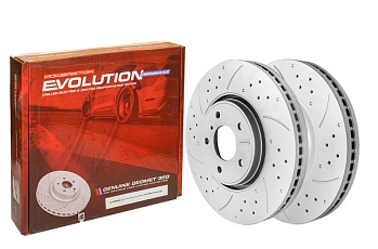 Передний тормозной диск Evolution с перфорацией и насечками в покрытии GEOMET для Nissan SKYLINE CROSSOVER J50