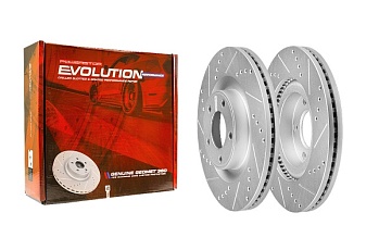 Передний тормозной диск Evolution с перфорацией и насечками в покрытии GEOMET для Mazda MPV LY3P
