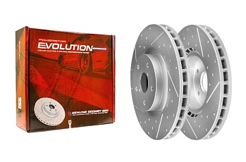 Передний тормозной диск Evolution с перфорацией и насечками, в покрытии GEOMET для Subaru WRX STI VA US