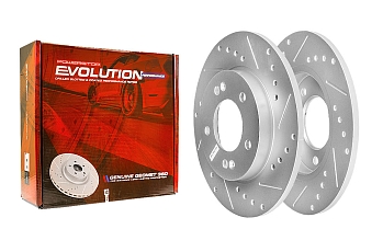 Задний тормозной диск Evolution с перфорацией и насечками в покрытии GEOMET для Hyundai i30 2016+, Kia Ceed 2018+