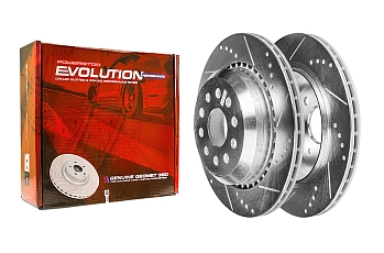 Задний тормозной диск Evolution с перфорацией и насечками в покрытии GEOMET для Jeep Gladiator (JT), Wrangler (JL)