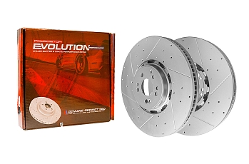 Передний тормозной диск Evolution с перфорацией и насечками в покрытии GEOMET для Mercedes-Benz GLE (V167, C167) 2019+