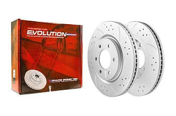 Передний тормозной диск Evolution с перфорацией и насечками в покрытии GEOMET для Infiniti QX56, QX80, Nissan Patrol 2010+