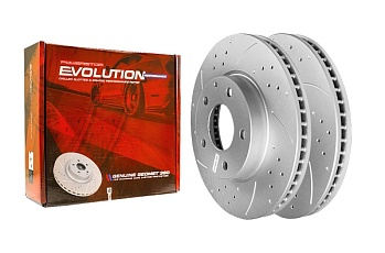 Передний тормозной диск Evolution с перфорацией и насечками в покрытии GEOMET для Mazda MAZDA 3 BM US