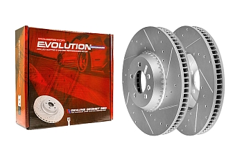 Передний тормозной диск Evolution с перфорацией и насечками, в покрытии GEOMET для Rаnge Rоvеr LR460 2021-2024, Rаnge Rоver Sроrt LR461 2022-2024