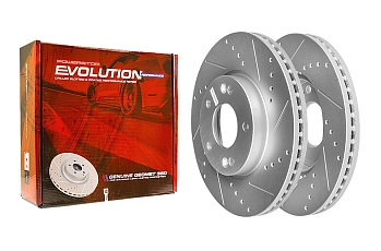 Передний тормозной диск Evolution с перфорацией и насечками, в покрытии GEOMET для Hyundai i30, Kia Ceed
