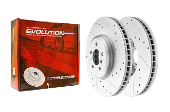 Комплект передних тормозных дисков EBR1219 + EBR1220 Evolution с перфорацией и насечками, в покрытии GEOMET для BMW 5 (F10/F11/F07), 6 (F06/F13/F12), 7 (F01/F02/F04)