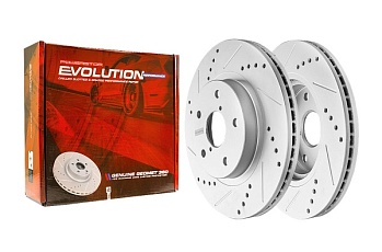 Передний тормозной диск Evolution с перфорацией и насечками в покрытии GEOMET для Subaru FORESTER SK5