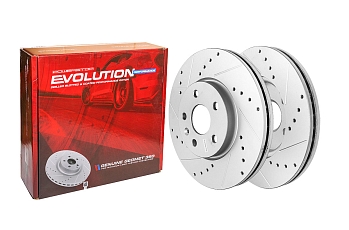 Передний тормозной диск Evolution с перфорацией и насечками в покрытии GEOMET для Chevrolet Camaro 2015+, Impala 2013+, Malibu 2012+, Opel Insignia 2008+