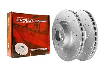 Передний тормозной диск Evolution с перфорацией и насечками в покрытии GEOMET для Land Rover RANGE ROVER III L322