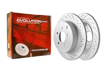 Задний тормозной диск Evolution с перфорацией и насечками в покрытии GEOMET для Nissan CIMA HGY51