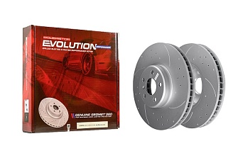 Передний тормозной диск Evolution с перфорацией и насечками в покрытии GEOMET для Toyota SUPRA DB22
