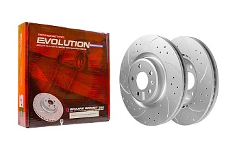 Передний тормозной диск Evolution с перфорацией и насечками в покрытии GEOMET для Audi S4 8K2S4Y