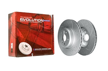 Задний тормозной диск Evolution с перфорацией и насечками в покрытии GEOMET для Toyota SUPRA DB22