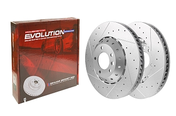 Передний тормозной диск Evolution с перфорацией и насечками, в покрытии GEOMET для Porsche Cayenne II/III (правый)